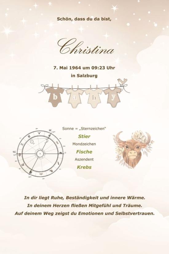 Astro-Poster als Geschenk zur Geburt