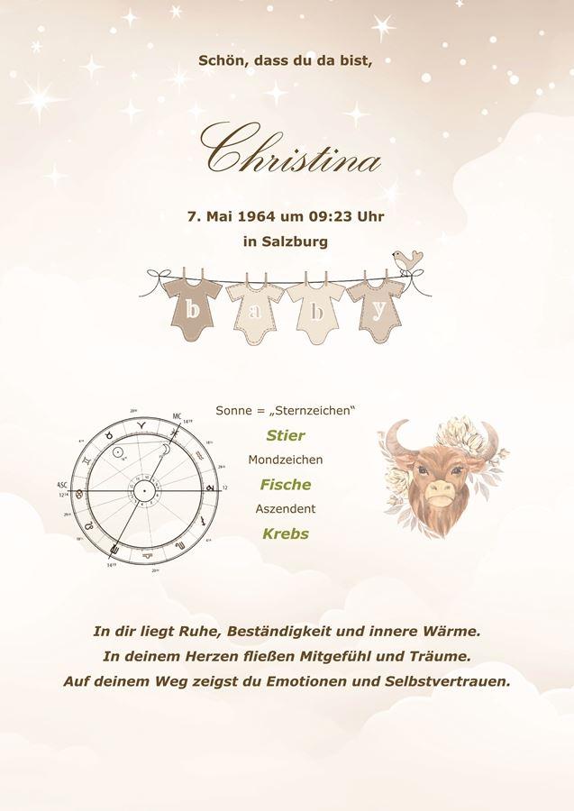 Astro-Poster als Geschenk zur Geburt