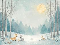 Advent, Winterwald, Vollmond