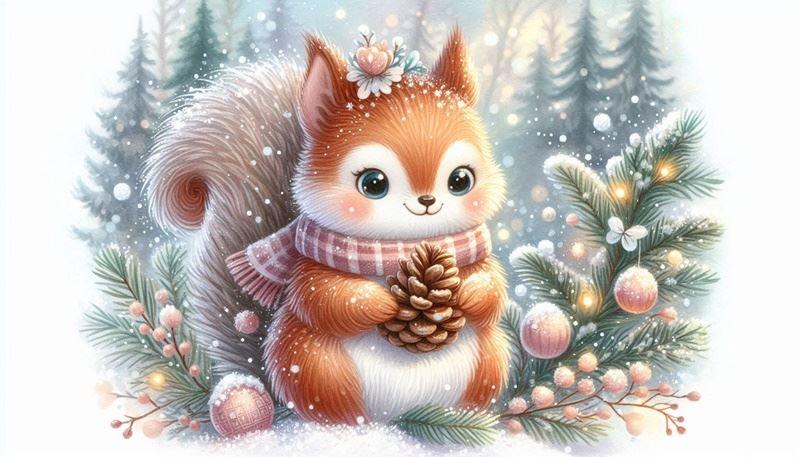 Advent Winterwald Eichhörnchen