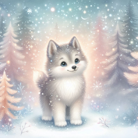 Bild 2. Dezember, Winterwald, Wolf