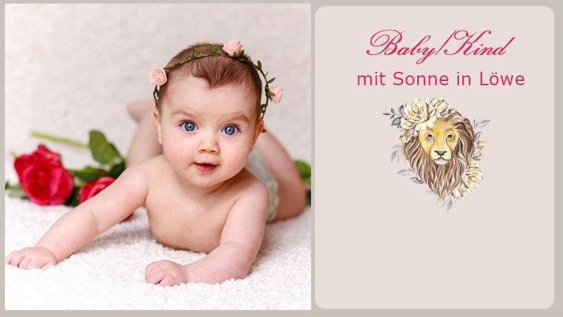 Baby mit Blumenkranz Blogfoto für Baby in Löwe