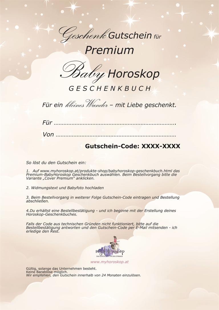 Gutschein Premium-Babyhoroskop