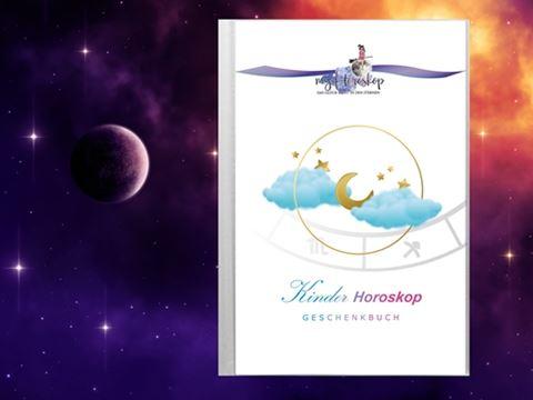 Geschenk für Kinder: Kinderhoroskop Geschenkbuch Abbildung auf Sternenhintergrund