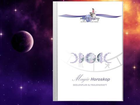 Cover Magic Horoskop Geschenkbuch auf Sternenhintergrund