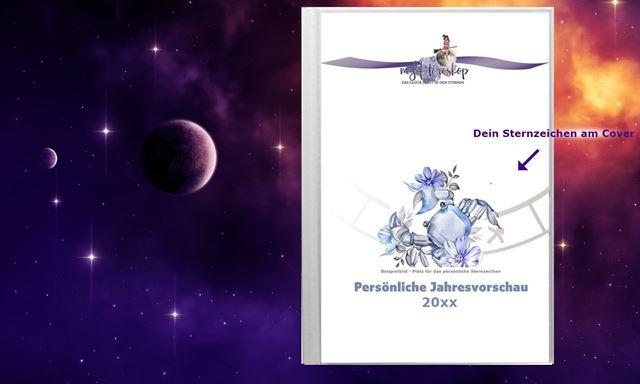 Produktbild Transithoroskop Geschenkbuch auf Sternenhintergrund