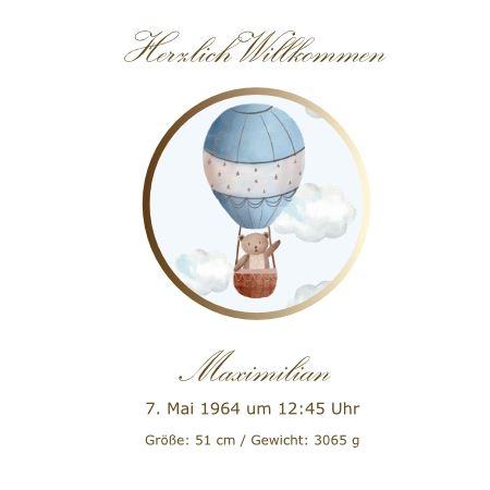 Glückwunschkarte Ballonblau