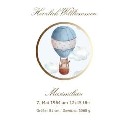 Glückwunschkarte Ballonblau