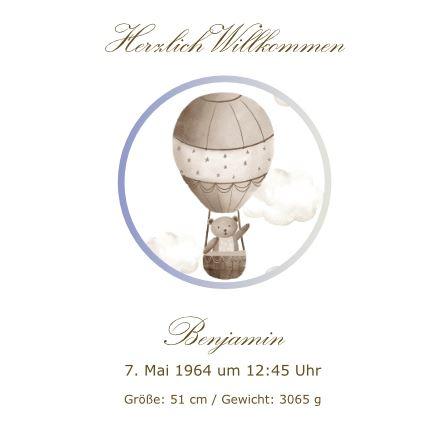 Glückwunschkarte Himmelsgrüße taupe Rahmen blau