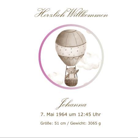 Glückwunschkarte Himmelsgrüße taupe Rahmen rosa