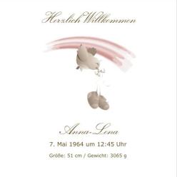 Glückwunschkarten Design Liebevolle Ankunft pink